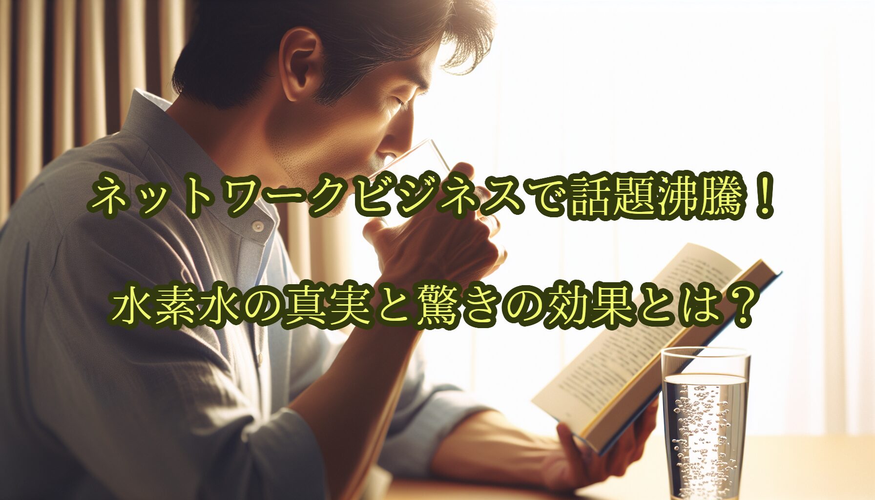 ネットワークビジネスで話題沸騰！水素水の真実と驚きの効果とは？