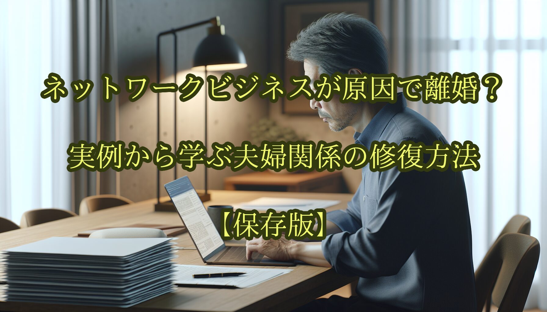 ネットワークビジネスが原因で離婚？実例から学ぶ夫婦関係の修復方法【保存版】