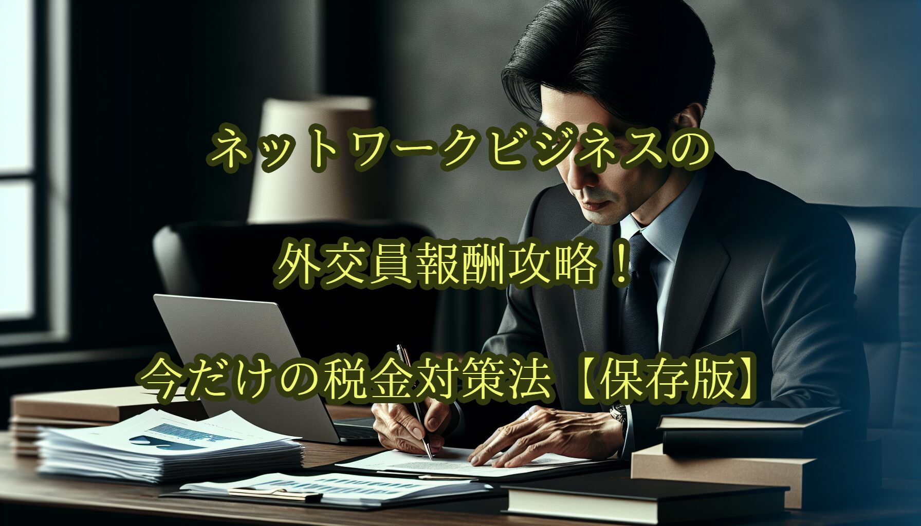 ネットワークビジネスの外交員報酬攻略！今だけの税金対策法【保存版】